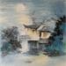 Gemälde Silent night von Yu Huan Huan | Gemälde Naive Kunst Landschaften