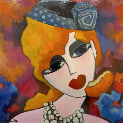 Painting Ma belle Rousse by Fauve | Painting Figurative Acrylic Life style, Portrait