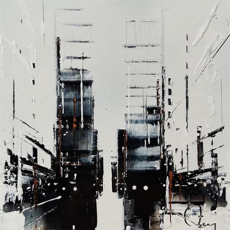 Painting Exodus by Rey Julien | Painting Figurative Mixed Black & White