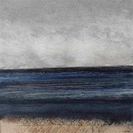 Peinture Horizon bleu par Geyre Pascal | Tableau Abstrait minimaliste