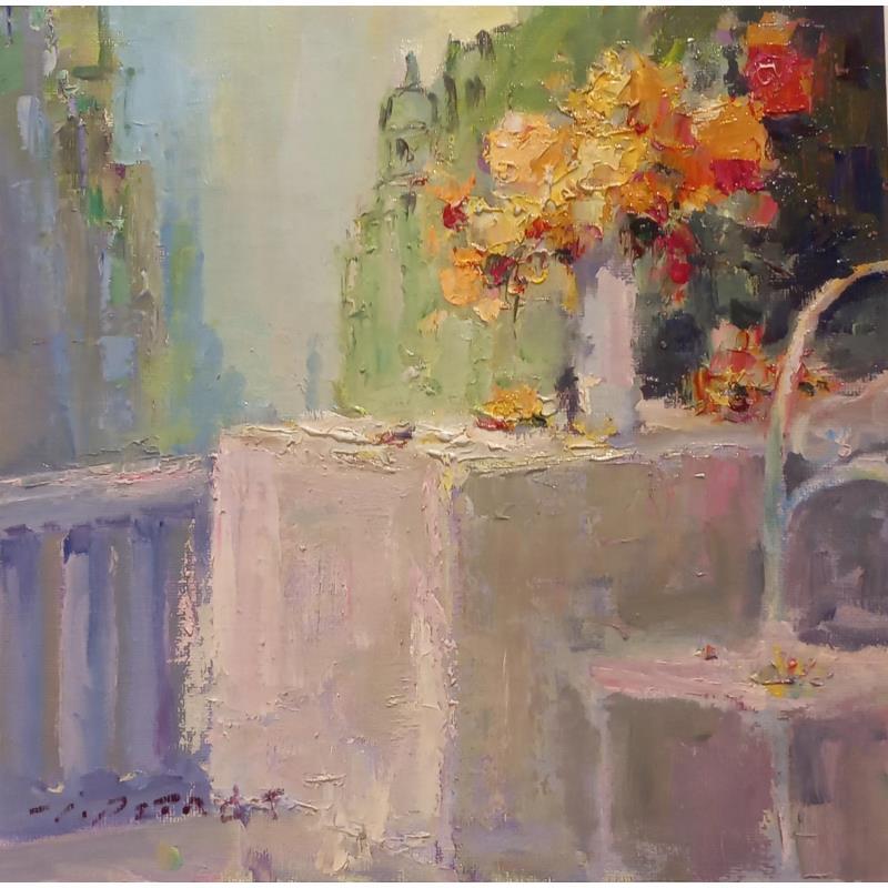 Painting On the table by Petras Ivica | Painting Figurative Oil Landscapes still-life