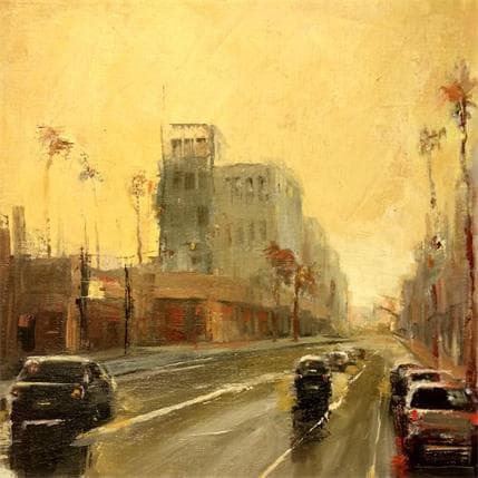 Painting L.A. Street by Galileo Gabriela | Painting Figurative Oil Urban