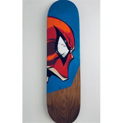 Sculpture Skateboard Spiderman par Martinez Olivier | Sculpture Pop Art Objets détournés icones Pop