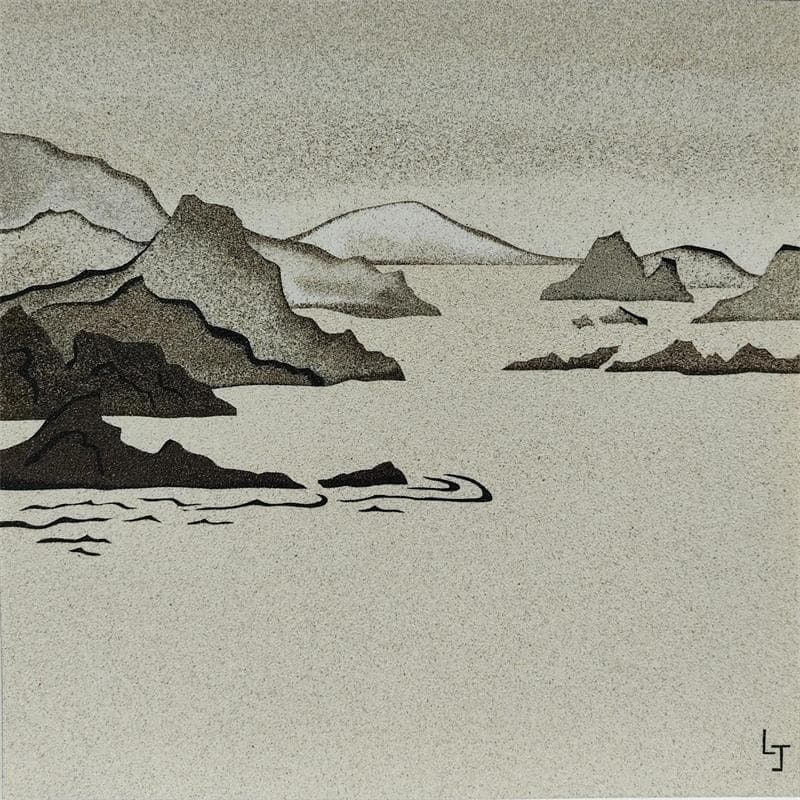 Painting Côte de la sérénité by Jovys Laurence  | Painting Figurative Sand Landscapes