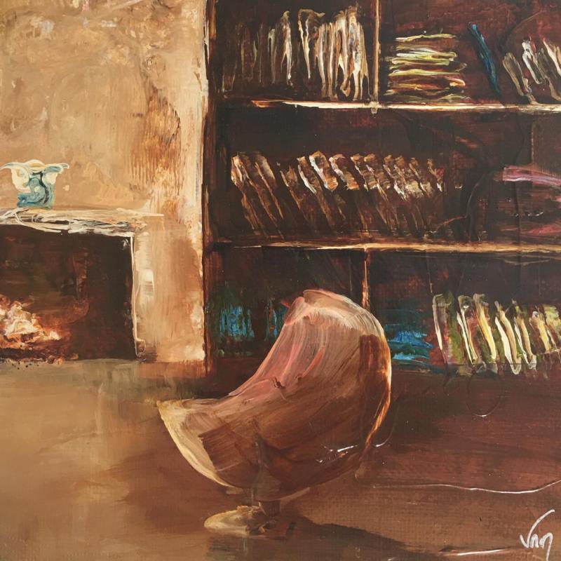 Painting English Club she... by Mezan de Malartic Virginie | Painting Figurative Oil Life style