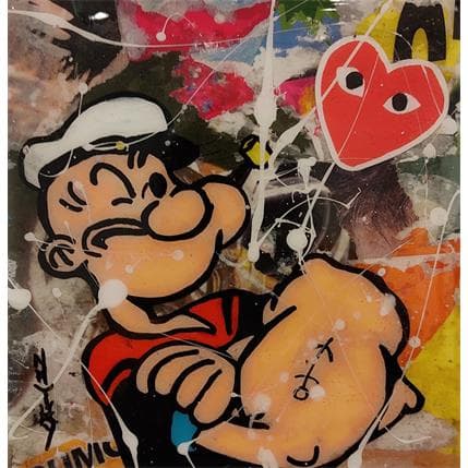 Painting Popeye by Nathy | Painting Pop art Mixed Pop icons, Pop icons