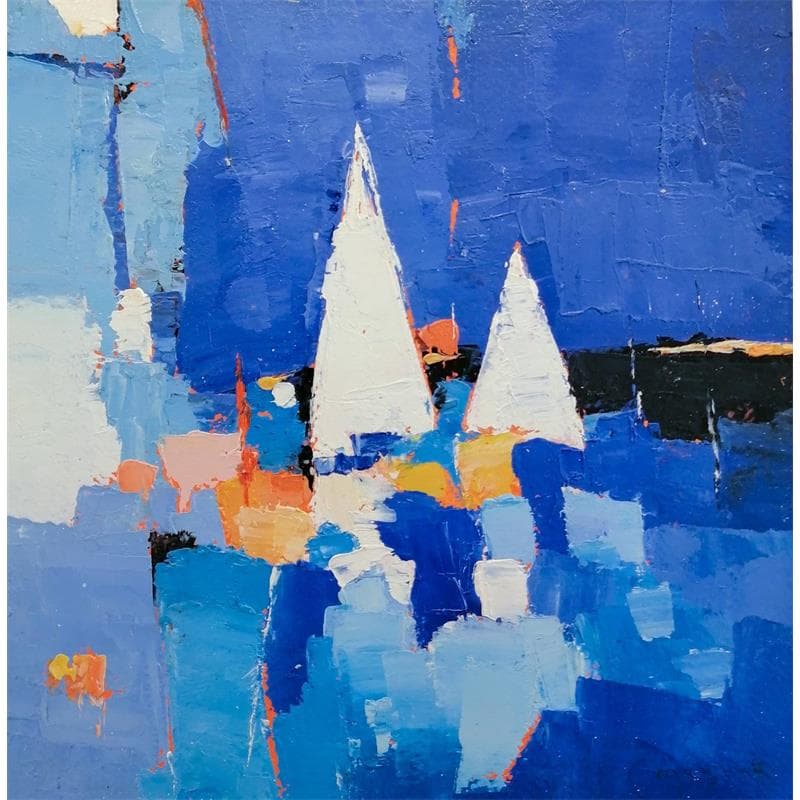 Gemälde Deep blue von Menant Alain | Gemälde Figurativ Marine Öl Acryl