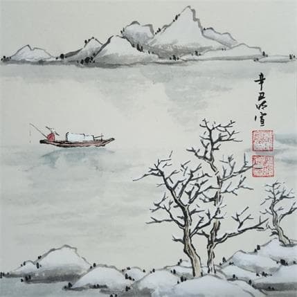 Painting winter lake by Du Mingxuan | Painting