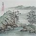 Gemälde Summer lake von Du Mingxuan | Gemälde Figurativ Landschaften Aquarell