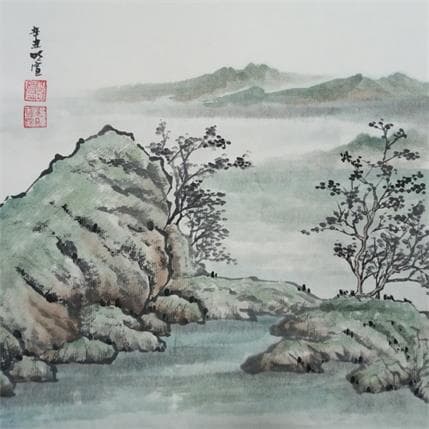 Peinture Summer lake par Du Mingxuan | Tableau Figuratif Mixte Paysages
