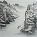 Painting Long journey by Du Mingxuan | Painting Figurative Mixed Landscapes