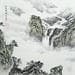 Peinture Sky waterfall par Du Mingxuan | Tableau Figuratif Mixte Paysages
