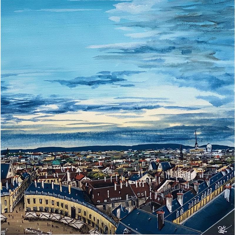 Painting Dijon depuis le palais des ducs de Bourgogne by Touras Sophie-Kim  | Painting Figurative Landscapes Urban Life style