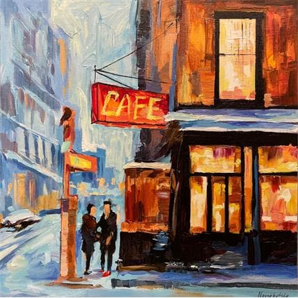 Painting Café fanelli by Novokhatska Olga | Painting Figurative Oil Life style, Urban