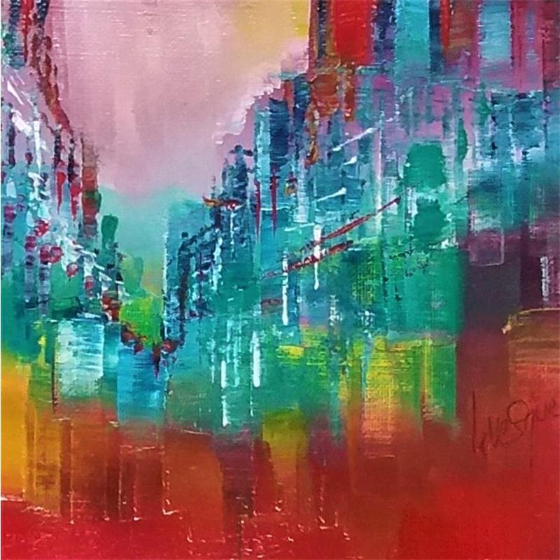 Painting Onde Colorée by Levesque Emmanuelle | Painting Abstract Oil Urban