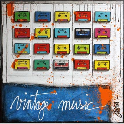 Peinture Vintage music par Costa Sophie | Tableau Pop Art Mixte icones Pop