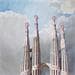 Painting Sagrada Familia by Castignani Sergi | Painting Figurative Acrylic Landscapes