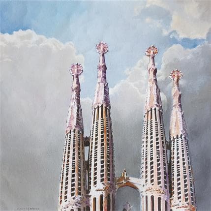 Painting Sagrada Familia by Castignani Sergi | Painting Figurative Acrylic, Oil Landscapes