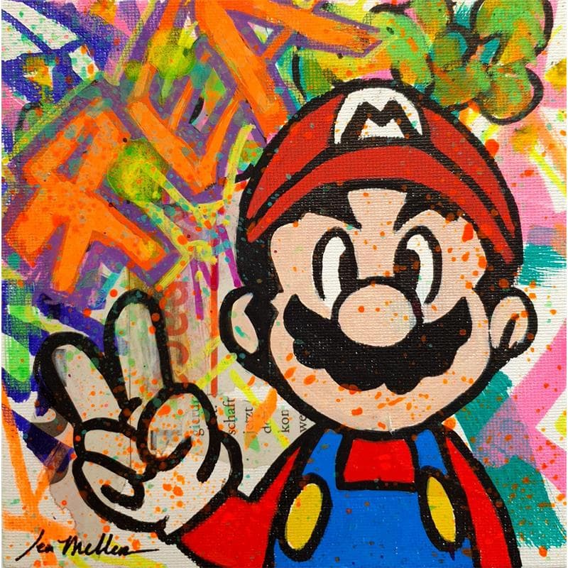 Peinture Mario par Miller Jen  | Tableau Street Art Icones Pop