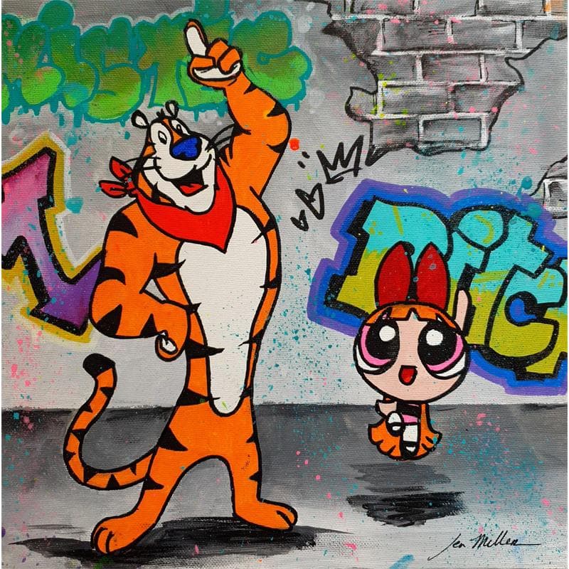 Gemälde Tiger power von Miller Jen  | Gemälde Street art Pop-Ikonen