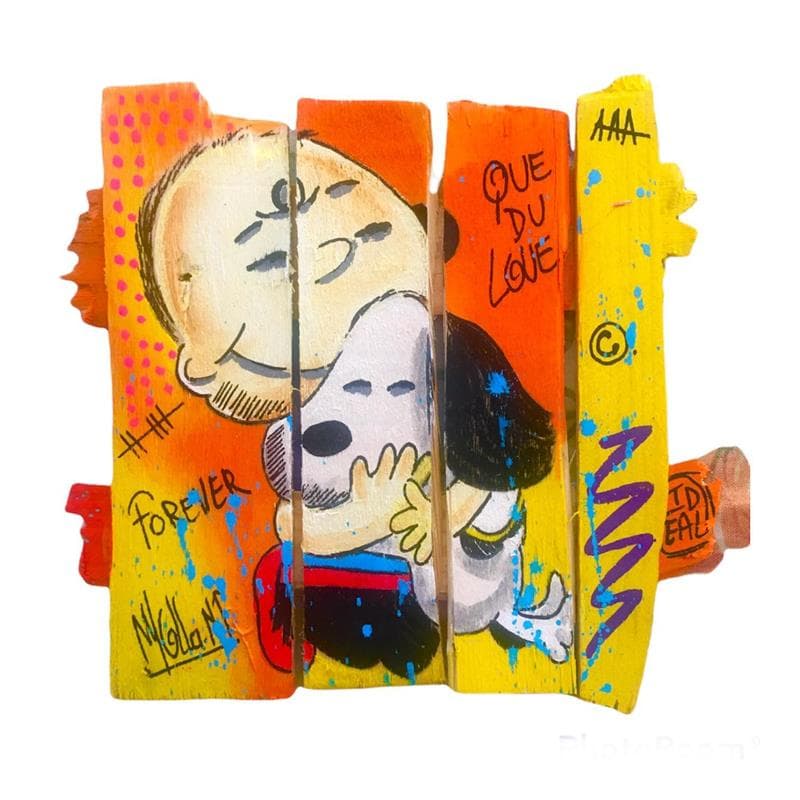 Painting Forever snoopy by Molla Nathalie  | Painting Street art Mixed Acrylic Animals