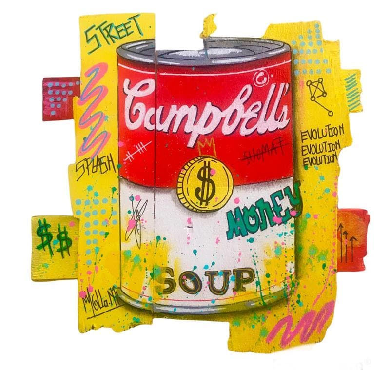 Painting Campbell's money by Molla Nathalie  | Painting Pop art Mixed Acrylic Pop icons