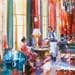 Painting Le bar du Ritz by Frédéric Thiery | Painting Figurative Acrylic Life style