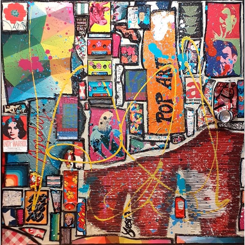 Peinture pop art par Costa Sophie | Tableau Street Art Acrylique, Collage, Posca, Upcycling icones Pop