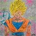 Peinture Goku SSJ2 par Kedarone | Tableau Street Art Mixte icones Pop