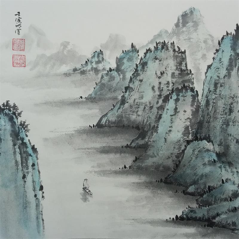 Peinture Journey par Du Mingxuan | Tableau Figuratif Mixte Paysages