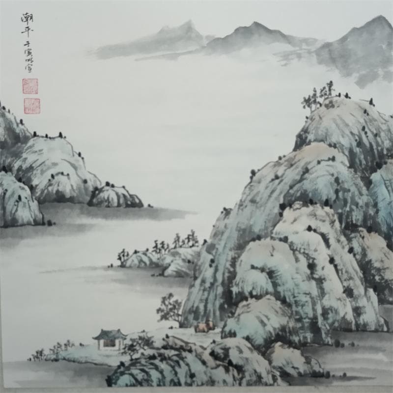 Painting Tide by Du Mingxuan | Painting Figurative Landscapes Watercolor