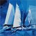 Painting Les voiles blanches  by Tual Pierrick | Painting Figurative Marine Cardboard Oil