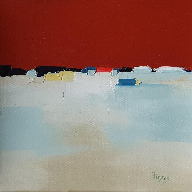 Painting Là-bas 1 by Hirson Sandrine  | Painting Abstract Minimalist Oil