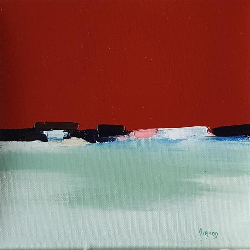 Painting Là-bas 2 by Hirson Sandrine  | Painting Abstract Minimalist Oil