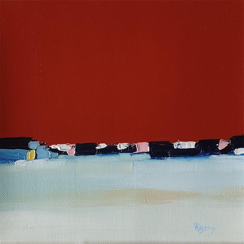 Painting Là-bas 3 by Hirson Sandrine  | Painting Abstract Minimalist Oil