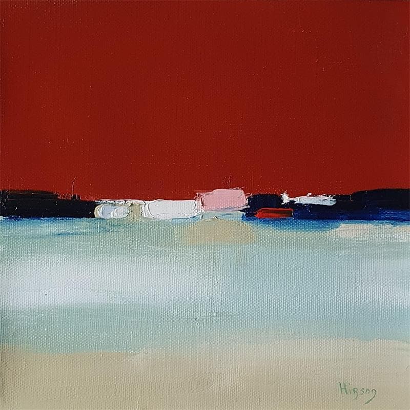 Painting Là-bas 4 by Hirson Sandrine  | Painting Abstract Minimalist Oil