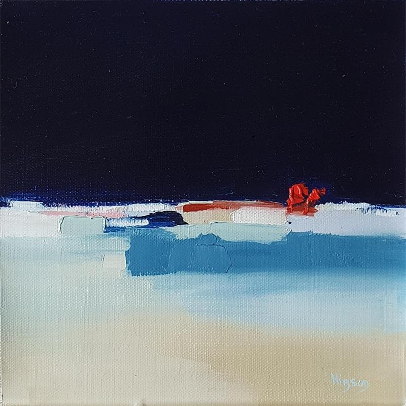 Painting La nuit 3 by Hirson Sandrine  | Painting Abstract Minimalist Oil