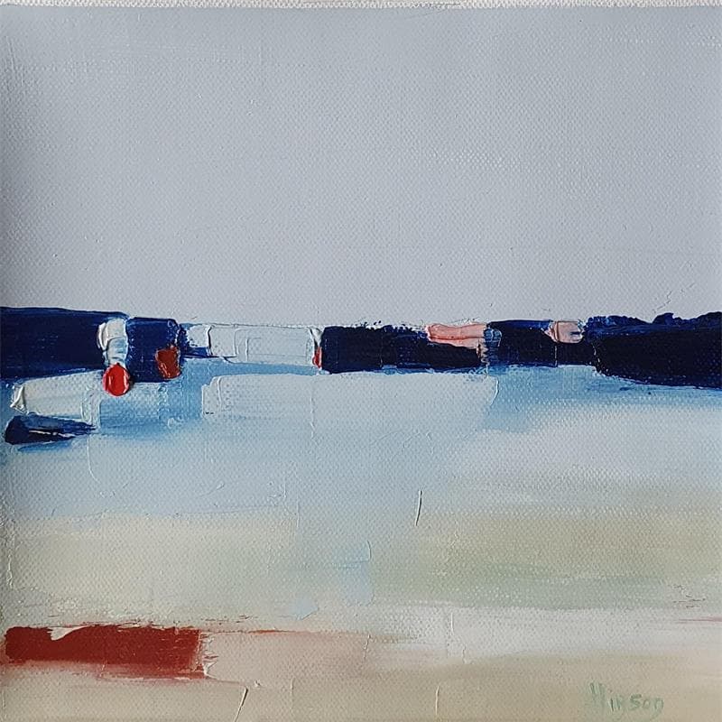 Painting Un matin 2 by Hirson Sandrine  | Painting Abstract Minimalist Oil