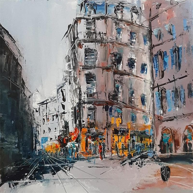Painting Shopping by Raffin Christian | Painting Figurative Urban Oil