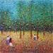 Peinture A la forêt par Elika | Tableau Figuratif Mixte Paysages scènes de vie