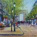Painting Les Champs-Elysées Paris by Elika | Painting Figurative Mixed Urban