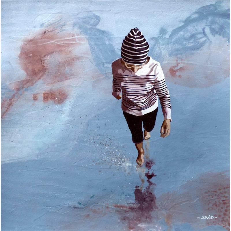 Gemälde Réflexologie de mai von Sand | Gemälde Figurativ Marine Alltagsszenen Acryl