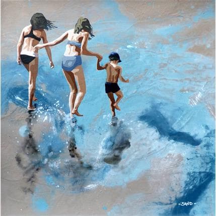 Painting Grandes soeurs salées by Sand | Painting Figurative Acrylic Landscapes, Life style, Marine