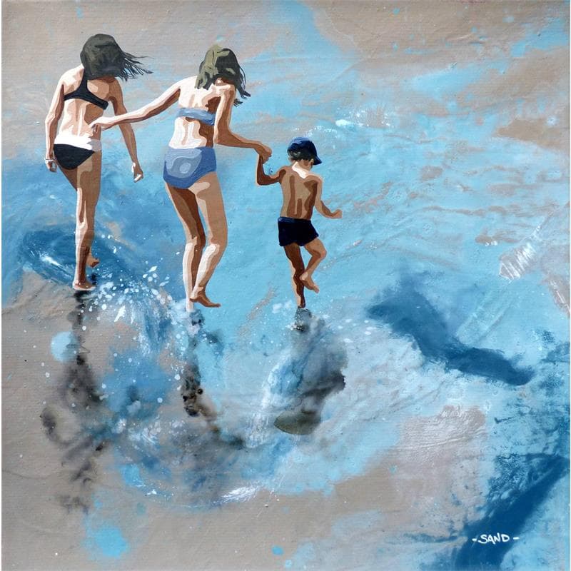 Painting Grandes soeurs salées by Sand | Painting Figurative Acrylic Landscapes Marine Life style