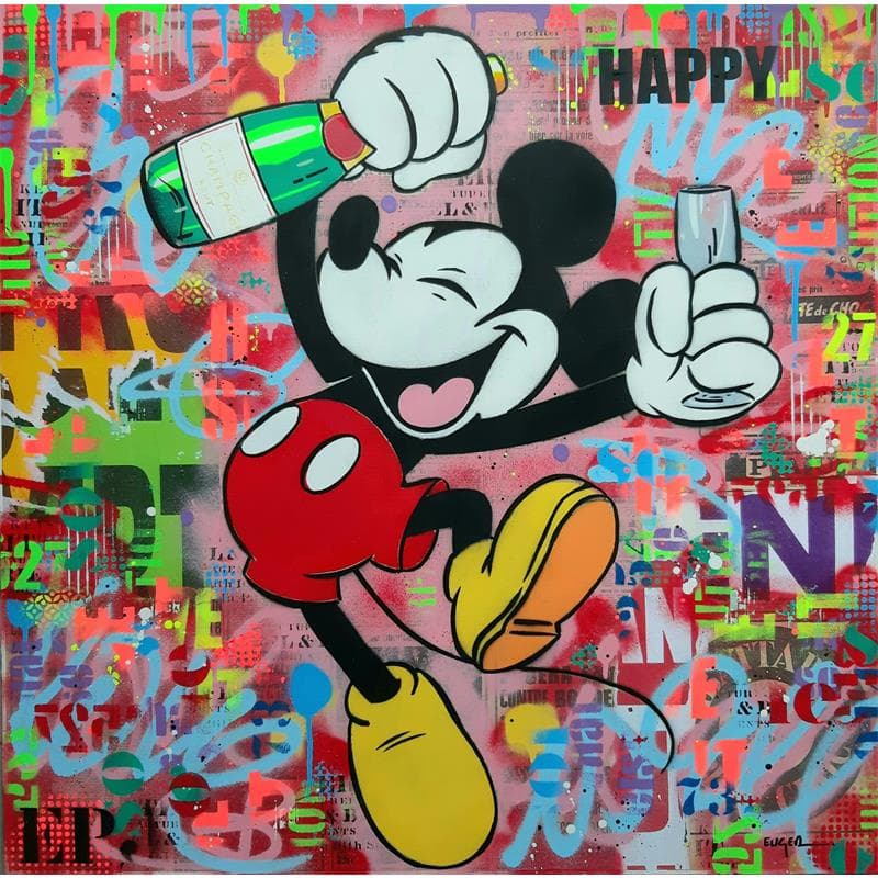 Peinture Happy par Euger Philippe | Tableau Pop-art Icones Pop Graffiti Acrylique