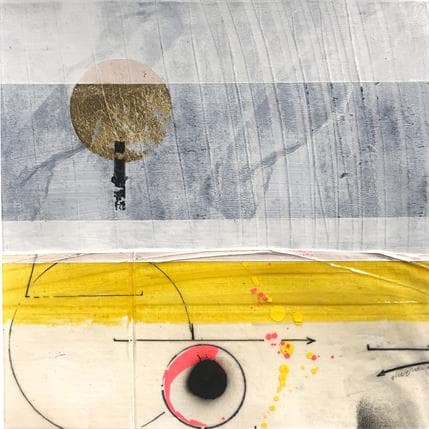 Peinture Moon watch  par Oudin-Gilles Elise | Tableau Abstrait Mixte minimaliste