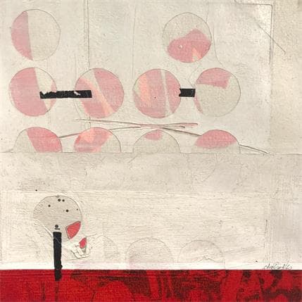 Peinture Love secret par Oudin-Gilles Elise | Tableau Abstrait Mixte minimaliste