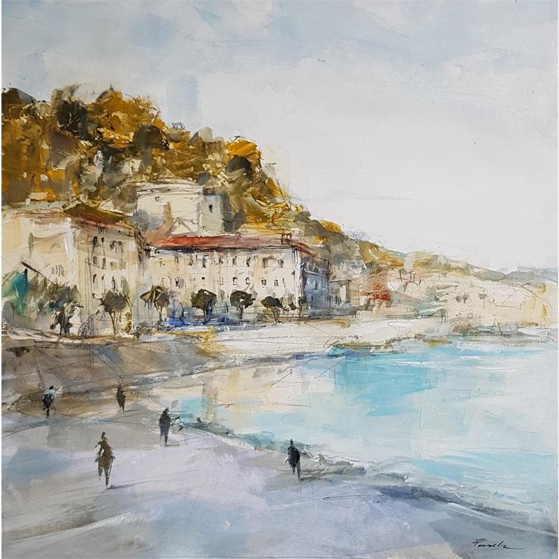 Painting Nice le château by Poumelin Richard | Painting Figurative Landscapes Marine Oil