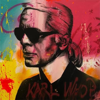Painting Karl Lagerfeld by Mestres Sergi | Painting Pop art Graffiti Pop icons
