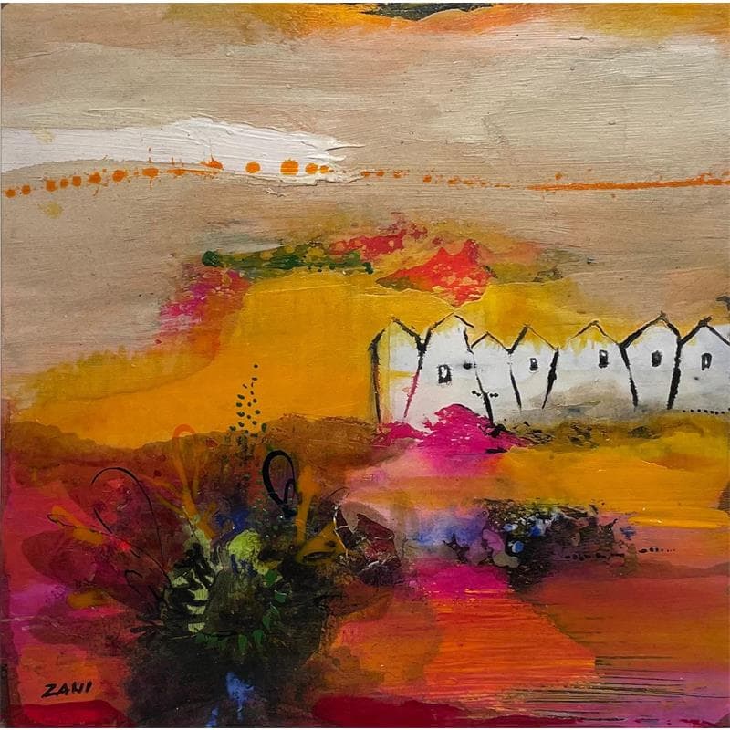 Peinture Sunset  par Zani | Tableau Art Singulier Acrylique, Sable scènes de vie